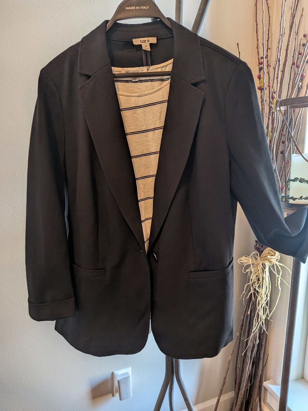 bar III Black Single-Button Blazer - Classic Women's Blazer
